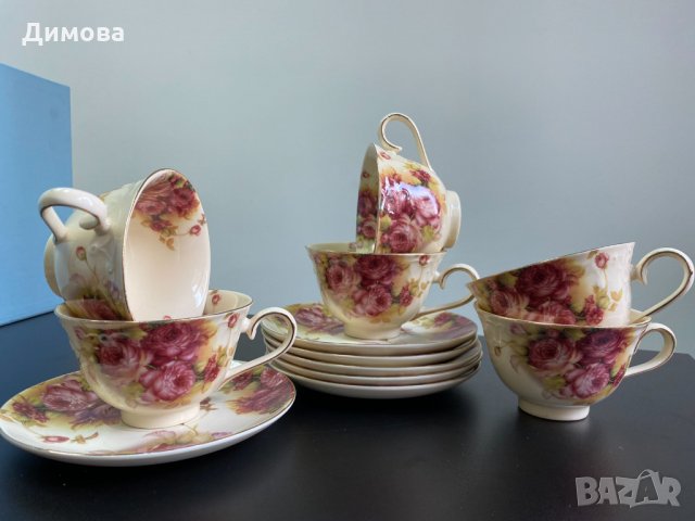 Сервиз за чай с рози, снимка 2 - Чаши - 34298417