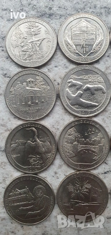 Американски Quarter Dollar .Национални паркове от 2010г до 2018г., снимка 2 - Нумизматика и бонистика - 53879657