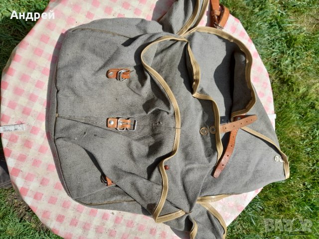 Стара брезентова чанта #8, снимка 4 - Антикварни и старинни предмети - 36768743