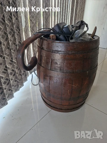 Старо дъбово буре 30литра., снимка 4 - Антикварни и старинни предмети - 51038670