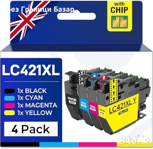 Нови LC421XL мастилени касети за Brother DCP-J1050DW J1140DW MFC-J1010DW 4 цвята принтер тонер печат
