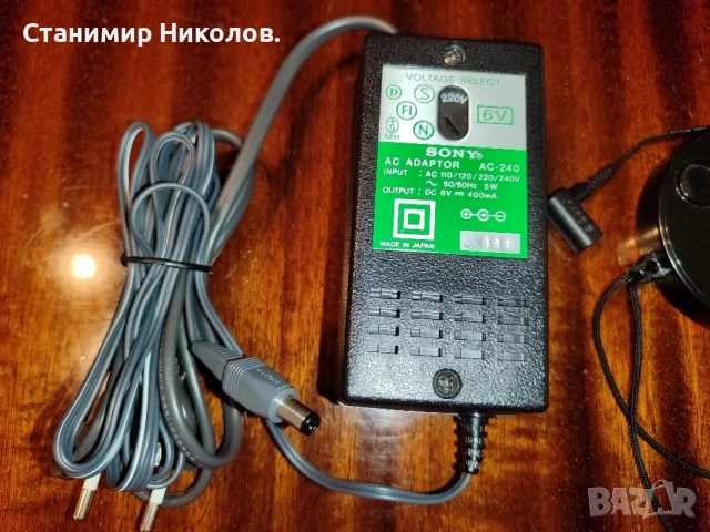 Sony Adaptor AC-240 DC 6V, 400mA + Sony Compact Antenna AN-61 за радио Sony ICF-SW., снимка 2 - Радиокасетофони, транзистори - 56056656