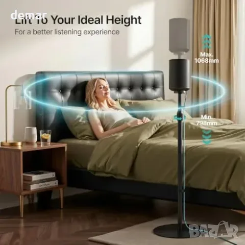 Чифт черни стойки pegzone за Sonos Era 100, 100 SL и 300, снимка 5 - Други - 56216944