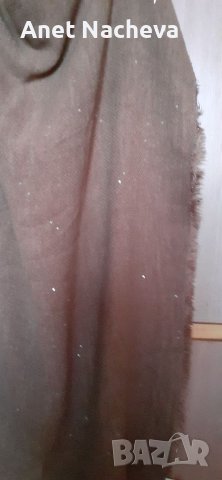 Шал плетен дамски ,кафяв, снимка 4 - Шалове - 39078063