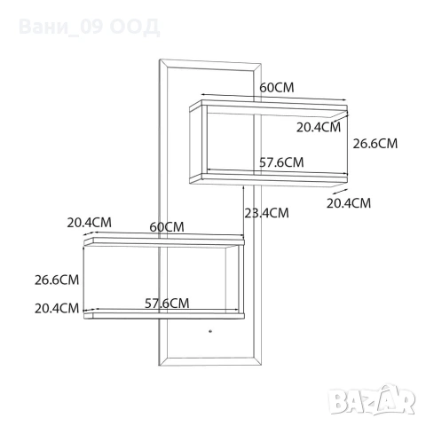 Стилна стенна етажерка-пано, снимка 4 - Етажерки - 53898885