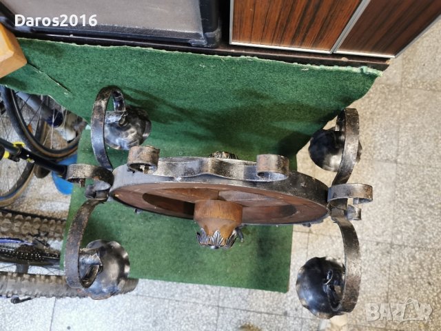 Страхотен полилей дърво и ковано желязо , снимка 4 - Полилеи - 42168989