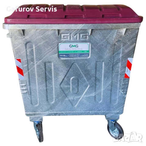 Метален контейнер за смет тип ”Ракла” 1100 л - поцинкован, здрав и устойчив, снимка 4 - Друго - 52272636
