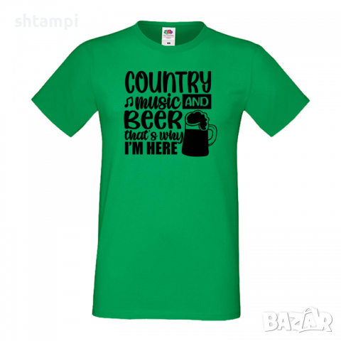 Мъжка тениска Country Music And Beer That's Why I'm Here,Бира,Бирфест,Beerfest,Подарък,Изненада,Рожд, снимка 6 - Тениски - 36377273