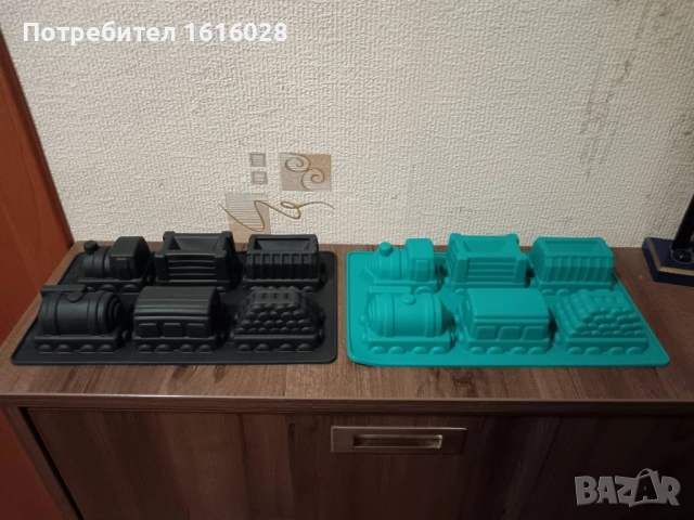 Силиконов молд с формички на влак - локомотив с вагончета, снимка 3 - Декорация за дома - 47815168