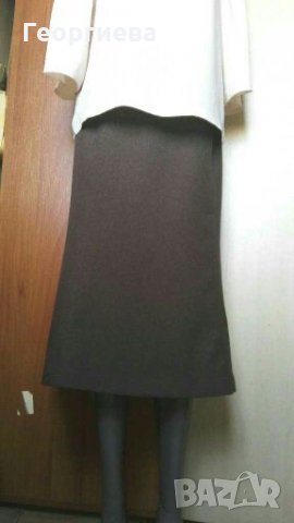 Стилна дамска пола в кафяво, с подплата🍀👗M(38)🍀👗арт.844, снимка 4 - Поли - 30438911