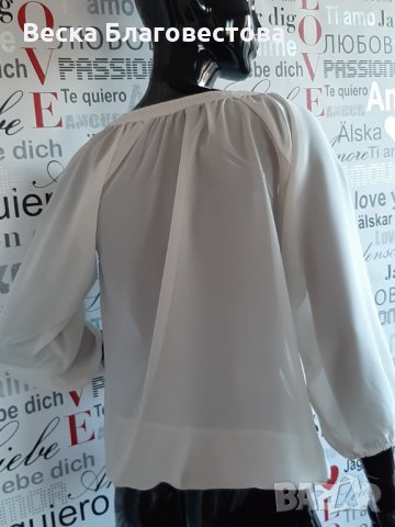 Бяла блузка, снимка 2 - Блузи с дълъг ръкав и пуловери - 29325630