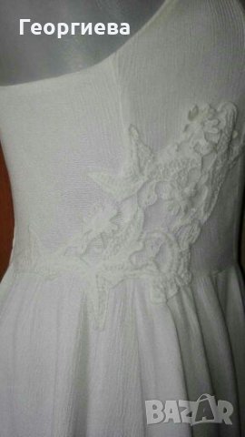 Кокетна бяла рокля с бродерия🍀👗S,M🍀👗арт.402, снимка 4 - Рокли - 29720943