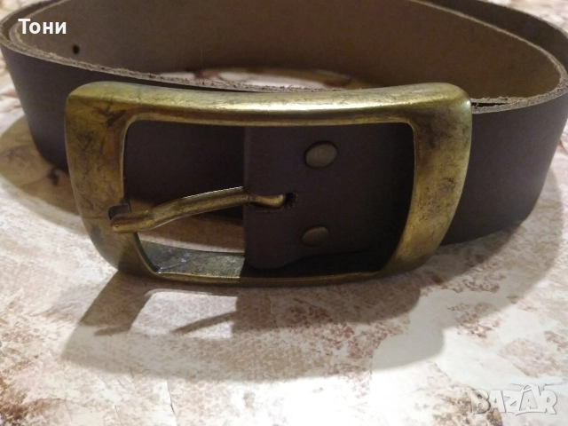 Нов Мъжки Колан Изцяло от Естествена Кожа 115см., снимка 4 - Колани - 52656842