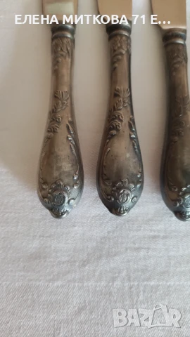 Старинни руски посребрени ножове -МНЦ-от времето на СССР, снимка 10 - Прибори за хранене, готвене и сервиране - 50587286