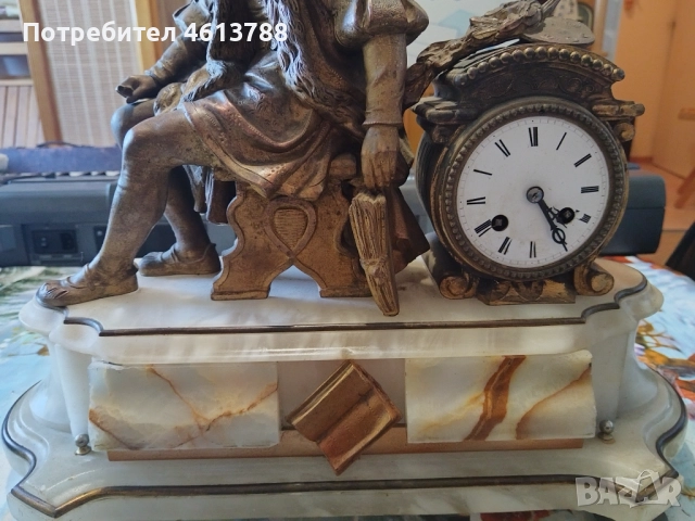 Френски каминен часовник, снимка 3 - Антикварни и старинни предмети - 52157609