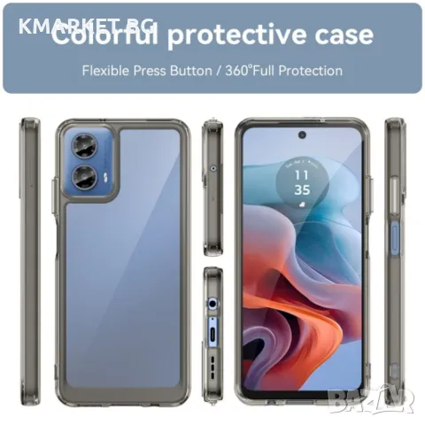 Motorola Moto G34 Силиконов Калъф Transparent TPU и Протектор, снимка 4 - Калъфи, кейсове - 47938756