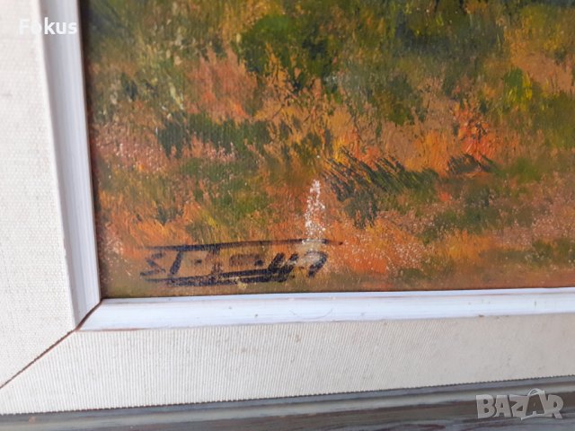 Прекрасна майсторска картина масло на платно подпис рамка, снимка 3 - Антикварни и старинни предмети - 37981124