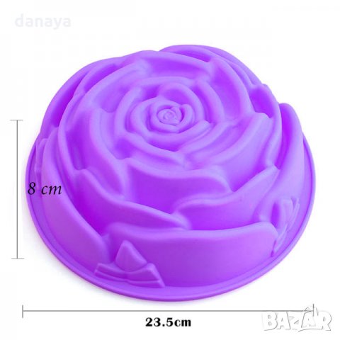 1717 Силиконова форма за кекс РОЗА форма за печене сладкиш цвете, снимка 3 - Форми - 30287480