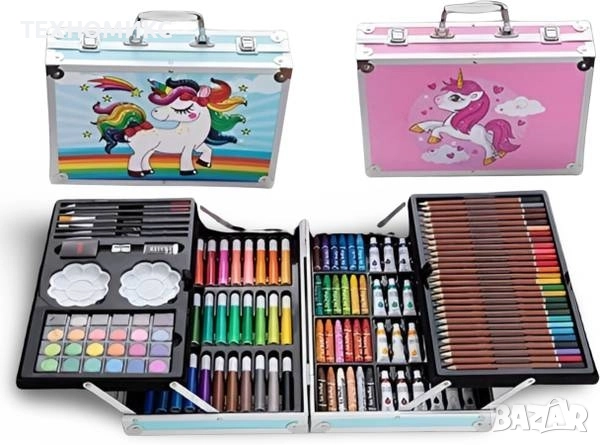 ПРОМО!!!Детски комплект за рисуване GALAXIA®, 145 части, Метална кутия, снимка 4 - Други - 51726557