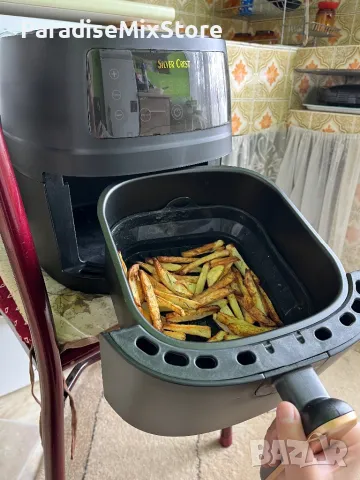 Airfryer Silver Crest S-18 2400 W 8 L капацитет на вместимост  8 предварително подготвени програмил 