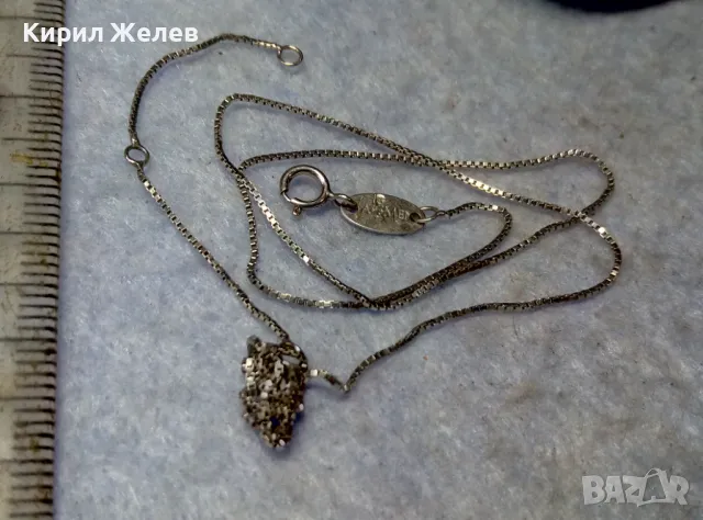 ФИНО БУТИКОВО СРЕБЪРНО КОЛИЕ ИТАЛИЯ МАРКОВО СРЕБРО 925 с БЯЛА ПОЗЛАТА / С НУЖДА да се РАЗПЛЕТЕ 40389, снимка 9 - Колиета, медальони, синджири - 49757473