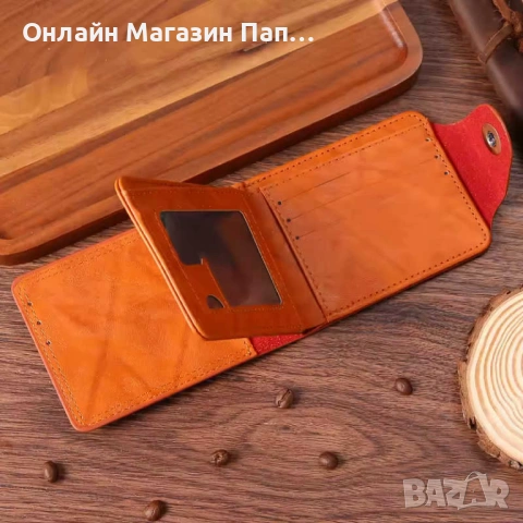 Мъжки бизнес портфейл от еко кожа – дизайн 100 US Dollars, снимка 5 - Портфейли, портмонета - 53218465