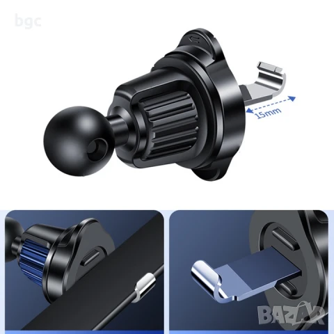 Хромирана Поставка за мобилен Таблет Телефон с магнит за кола, снимка 3 - Селфи стикове, аксесоари - 50448673