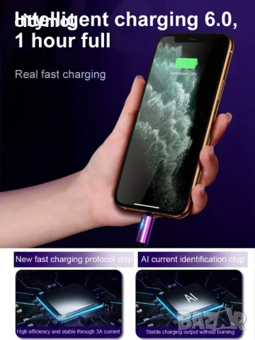 USB A  към USB Type C кабел, до 80 W бързо зареждане, найлонова оплетка - 3 метра, снимка 5 - USB кабели - 48644967