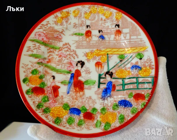 Чаша с чиния японски порцелан. , снимка 5 - Антикварни и старинни предмети - 51230360