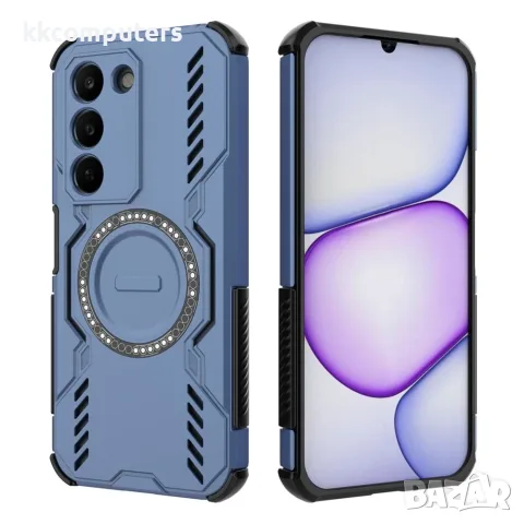 За Realme C100 5G / C83 5G Магнитен Butterfly Armor TPU PC Калъф с Охлаждащ Дизайн и Скрийн Протекто, снимка 3 - Калъфи, кейсове - 56184722