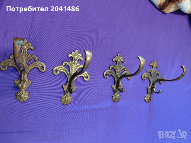 4  бронзови закачалки, снимка 4 - Антикварни и старинни предмети - 54233918
