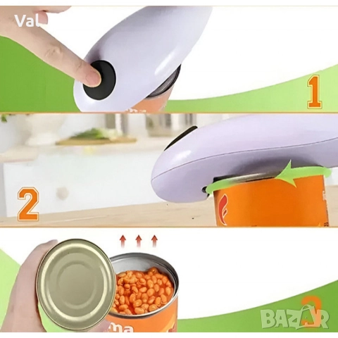Автоматична електрическа отварачка за консерви+отварачка за бутилки 2 в 1, снимка 3 - Прибори за хранене, готвене и сервиране - 52976729