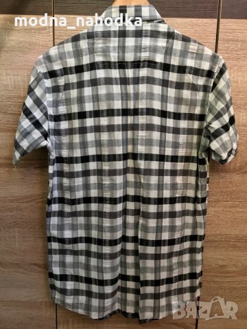 Мъжка карирана риза с къс ръкав Rabenti, размер L, снимка 2 - Ризи - 34926388
