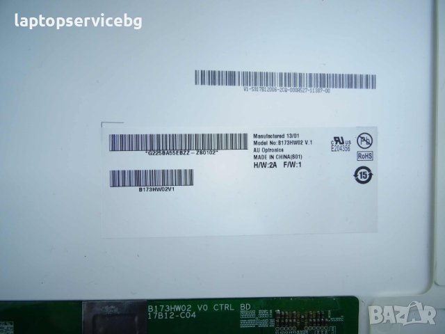 Матрица 17.3 " B173HW02 V.1 Дисплей FULL HD Матов, снимка 3 - Части за лаптопи - 44405582