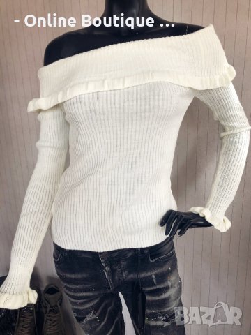 Мека блуза с голи рамене КОД 3, снимка 3 - Блузи с дълъг ръкав и пуловери - 31450081
