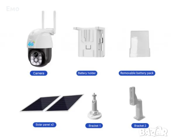 Комплект камера за видеонаблюдение с двоен соларен панел - VC8PT-W, снимка 2 - IP камери - 48513185