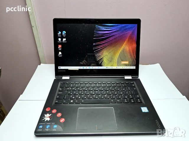 ЗА ЧАСТИ лаптоп Lenovo Yoga 510-14ISK 14" intel core i3 6006U | DDR4 | Full HD TOUCH |  79% Батерия