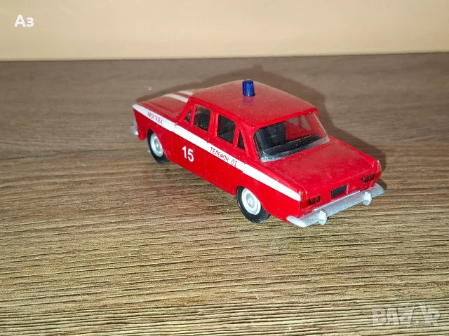Руски модел Москвич 408 Пожарна охрана 01 1:43 Сделано в СССР USSR, снимка 4 - Колекции - 55969395