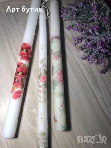 Декорирани свещи за Кръщене с различни мотиви, снимка 2 - Декорация - 52585505