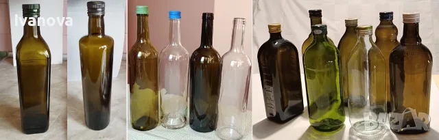 Бутилки стъклени чисти за тапа и с капачка