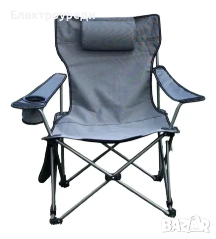 Сгъваем преносим стол WerkBull с възглавница и поставка за телефон до 140кг за плаж и къмпинг, снимка 5 - Столове - 49195693