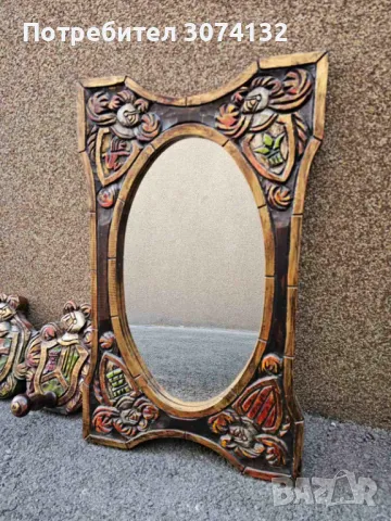 Испанска ръчно рисувана закачалка за стена с дърворезба, снимка 7 - Закачалки - 49245733