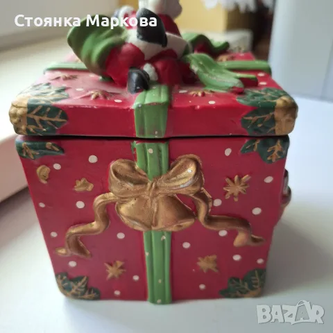 Коледна керамична кутия за подаръци, снимка 4 - Коледни подаръци - 55891386