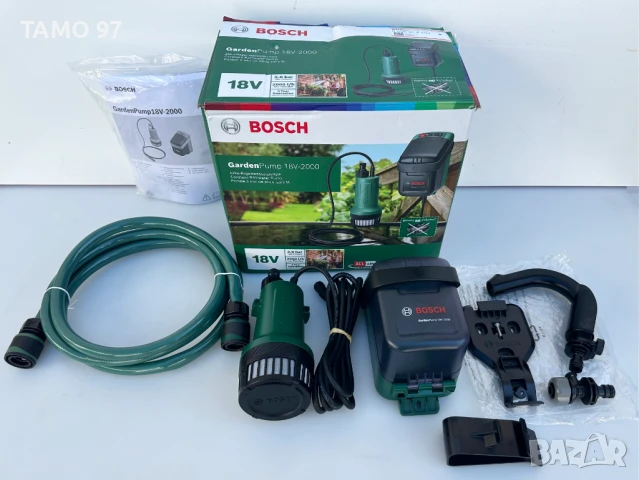 Bosch GardenPump 18V-2000 - Нова акумулаторна градинска помпа 
