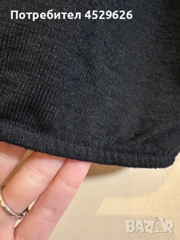 Черна блуза с кръстосано деколте , снимка 3 - Блузи с дълъг ръкав и пуловери - 53237119