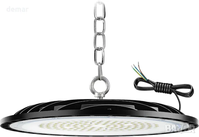 100W UFO LED прожектор за висок монтаж, 10000LM индустриална UFO лампа, 6000K-6500K, IP65, 1 брой, снимка 1