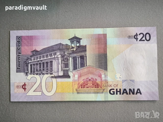Банкнота - Гана - 20 седи UNC | 2017г., снимка 2 - Нумизматика и бонистика - 50728818