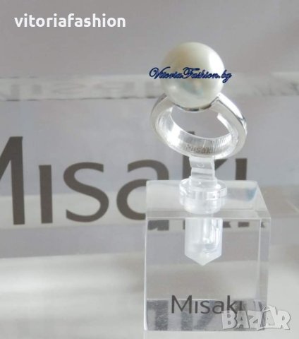 MISAKI – сребърен пръстен с бяла перла, снимка 2 - Пръстени - 44414684