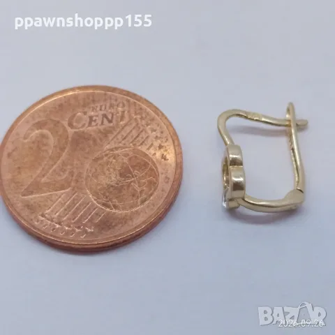 Единична златна обеца Сърце с циркон 14K (585) – 0.50 гр., снимка 5 - Обеци - 56243468