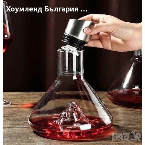 Декантер - бутилка за вино и уиски с 3D планина, снимка 4 - Чаши - 54302684
